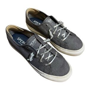 Sperry Gray Silver Sparkle Sneakers women’s size 7.5
